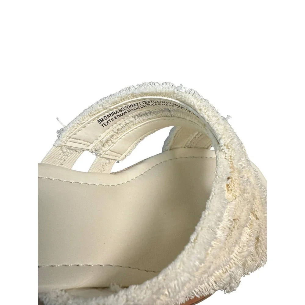 Splendid Danna Cream Frayed Espadrille Wedge Sandals SD5DNA21 Womens 8M